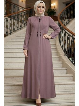 Fermuarlı Pudra Abaya 45298pd