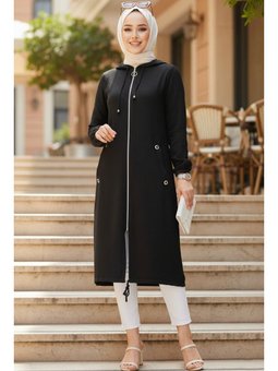 Fermuarlı Siyah Kap 70792s