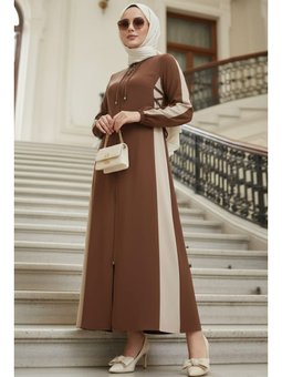 Fermuarlı Taba Ferace 45308tb