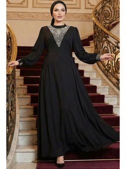 İnci İşlemeli Siyah 10641s