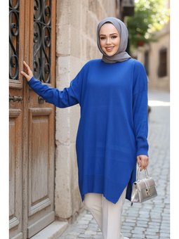 İndigo Mavisi Triko Kazak Tunik 17203ım