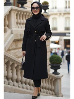 Kemerli Siyah Kaşe Kap 6264s