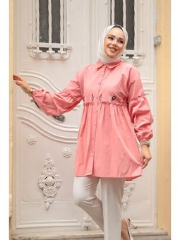 Nakış Desenli Somon Tunik 40603smn