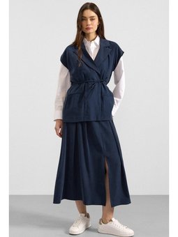 Bağcık Kapamalı Modal Lacivert Yelek