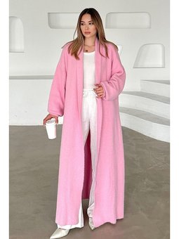 Uzun Salaş Triko Pembe Hırka