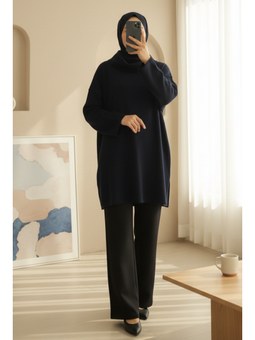 Balıkçı Yaka Yırtmaçlı Selanik Laci Tunik