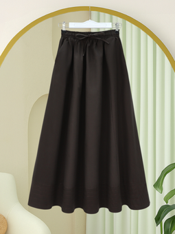 Beli Lastikli Bağcıklı Cepli Dikiş Detaylı K. Kahve Etek