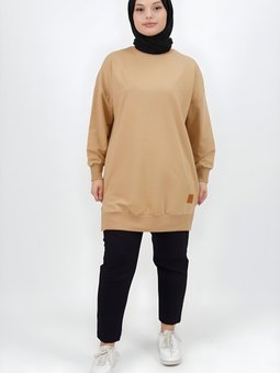 Camel Basic İki İplik Kumaş Sweatshirt Tunik