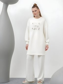 Ekru İkili Pul Yazı Detaylı Takım