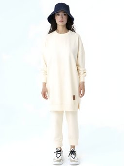 Taş İki İplik Kumaş Basic Sweatshirt Tunik