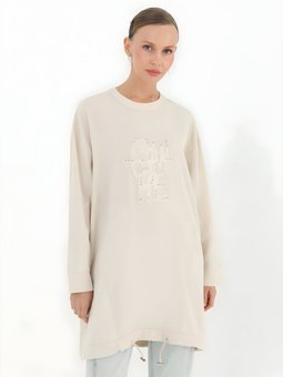 Taş Jakar Desenli Beli Lastikli Aerobin Tunik