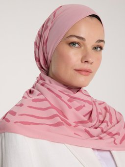 Pure Tone Gülkurusu Şal V Desen Pembe