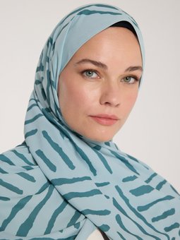 Pure Tone Yeşil Şal V Desen Su Yeşili