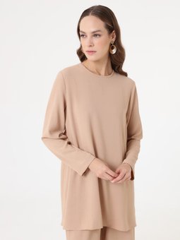 Aerobin Basic Tunik & Pantolon İkili Kum Beji Takım