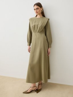 Aller Detaylı Haki Elbise