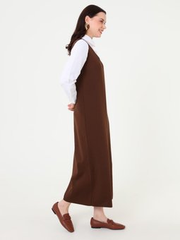 Kahverengi Rahat Kalıp Triko Jile