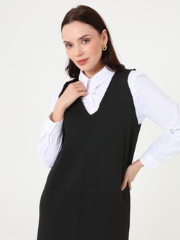 Siyah Rahat Kalıp Triko Jile