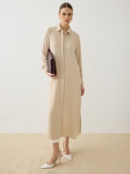 Taş Gömlek Yaka Uzun Tunik