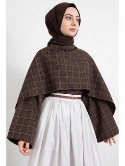 Kahverengi Ekose Atkılı Bluz
