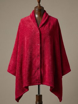 Çıtçıtlı Premium Omuz Şalı Bordo Panço