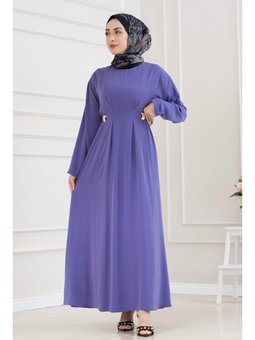 Beli Toka Detaylı Lila Elbise
