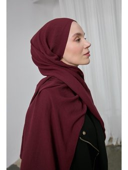 Konforlu Jazz Şal Bordo Düz Renk