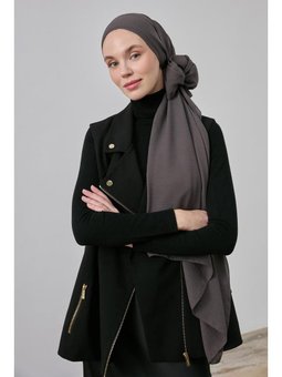 Konforlu Jazz Şal Füme Düz Renk