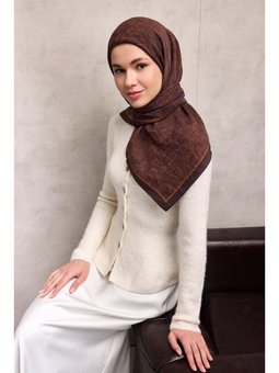 Viskon Velora Eşarp Dört Mevsim Labirent Desen Pat