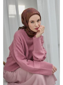 Viskon Velora Eşarp Kahverengi Dört Mevsim