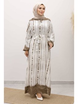 Batik Desenli Viskon Vizon Elbise