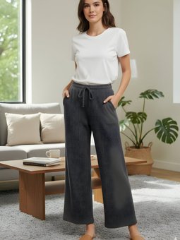 Antrasit Yazlık Eşofman Altı Model Örme Cepli Pantolon