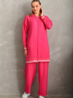Fuşya İkili Gömlek Pantolon Takım