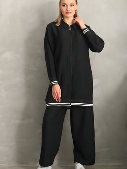 Siyah İkili Gömlek Pantolon Takım