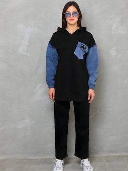 Spor Kot Detaylı Açık Kollu İkili Takım