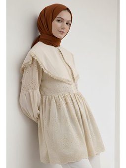 Bebe Yaka Fisto Krem Tunik