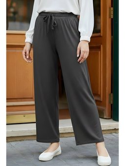 Antrasit Bel Lastikli Bol Paça Penye Pantolon