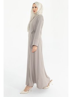 Silve Dubai İpeği Abaya Bej