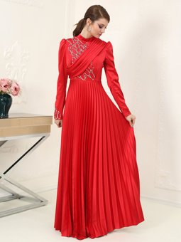 Azra Design Orkide Abiye Elbise Kırmızı