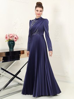 Azra Design Orkide Abiye Elbise Lacivert