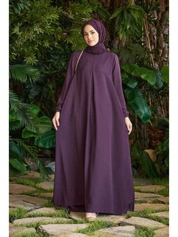 Berlin A Pileli Elbise Mürdüm