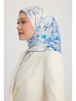 İpek Twill Eşarp Pastoral İndigo
