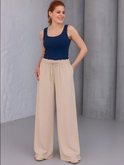 Bej Bol Paça Yazlık Plaj Model Pantolon