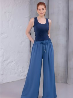 İndigo Bol Paça Yazlık Plaj Model Pantolon