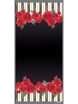Çiçekli Desen Pavia Seri Şal Askısı İle Birlikte 90x200 Cm Siyah Kırmızı