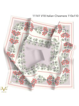 Desenli Italian Cashmere Seri Askısı İle Birlikte Pudra Eşarp