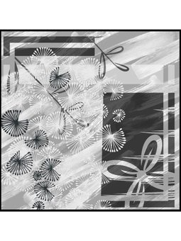 Desenli Korea Crape Seri 120x120 Cm Gri Gümüş