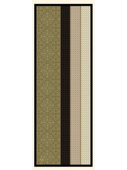 Desenli Verona Seri Askısı İle Birlikte 72x200 Cm Krem Şal Yağ Yeşil