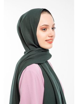 Düz Desen Lome Seri Askısı İle Birlikte 75x200 Cm Koyu Zümrüt Şal