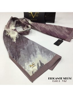 Geometrik Desen Elegante Seri Viscon Askısı İle Birlikte 75x200 Cm Siyah Gold Antrasit Şal