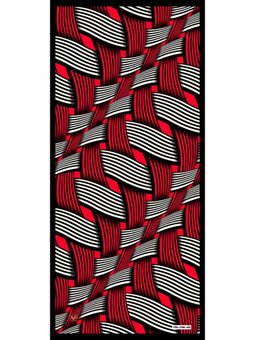 Geometrik Desen Lino Seri Askısı İle Birlikte 90x200 Cm Kırmızı Siyah Şal